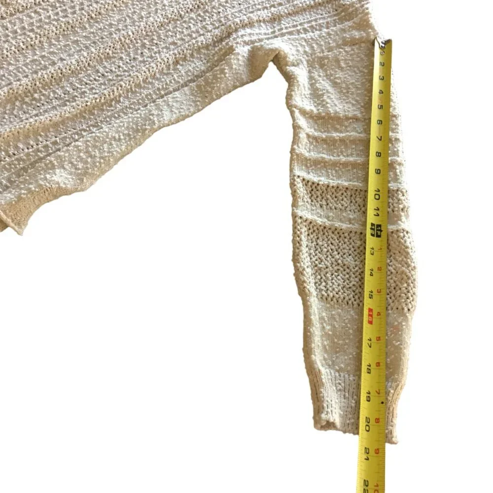 Sweater Crochet Knitted Long Sleeves V-neck Women’s Size Small - Picture 7 of 9